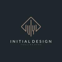 uy Initiale Logo mit gebogen Rechteck Stil Design vektor