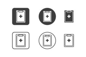 medicinsk Rapportera ikon design 6 variationer. sjukhus ikoner uppsättning, isolerat på vit bakgrund. vektor