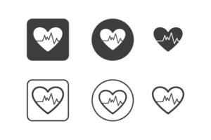 Herz Bewertung Symbol Design 6 Variationen. Krankenhaus Symbole Satz, isoliert auf Weiß Hintergrund. vektor