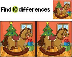 jul gungande häst hitta de skillnader vektor