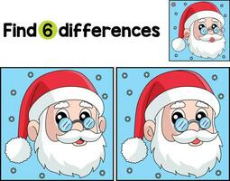 Weihnachten Santa Kopf finden das Unterschiede vektor