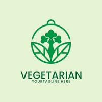 vegetarian logotyp vektor illustration design