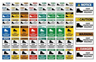 Fußschutz erforderlich Wandsymbolschild auf transparentem Hintergrund isolieren, Vektorillustration vektor