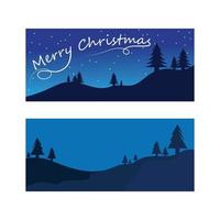 god jul bakgrund illustration natt ikon träd vektorillustration och logo design vektor