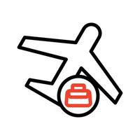 Geschäft Ausflug Symbol, Koffer und Flugzeug, Geschäft Reise Symbol zum Netz und Handy, Mobiltelefon Anwendung, Vektor Illustration auf Weiß Hintergrund