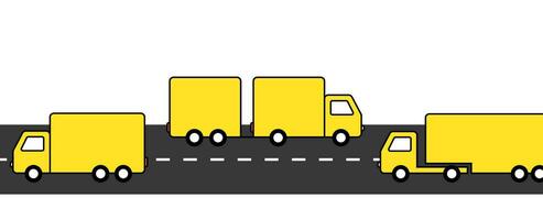 Poster zum Lieferung und Transport Geschäft. Konzept von Landung Seite auf Lieferung Bedienung Thema Anwendung. Karikatur eben Design Stil mit ein rot LKW vektor