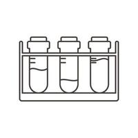 Chemie-Reagenzgläser auf Rack-Science-Line-Stil vektor