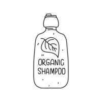 Haar Pflege Shampoo Gekritzel. Hand gezeichnet Gekritzel Stil. Vektor Illustration isoliert auf Weiß. Färbung Buchseite.