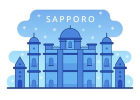 sapporo landmärke vinter snö vektor