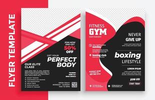 gratis gym fitness affisch flygblad broschyr broschyr täcka design layout utrymme för foto bakgrund, vektor illustration mall i a4 storlek