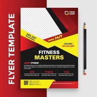 Kostenlose Fitnessstudio Fitness Poster Flyer Broschüre Cover Design Layout Raum für Fotohintergrund, Vektorillustrationsvorlage im A4-Format vektor