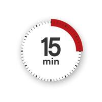 15 minuter timer. stoppur symbol i platt stil. isolerat vektor illustration.