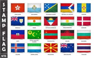 stämpel med officiellt landflaggmönster och gammal grunge konsistens och ländernamn. rektangelform. vektor . sätt 8 av 12 i denna serie. alla nationella flaggor i världen.