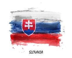 realistische aquarellmalerei flagge der slowakei. Vektor. vektor