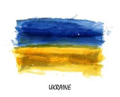 realistische aquarellmalerei flagge der ukraine. Vektor. vektor