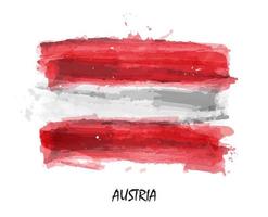 realistische aquarellmalerei flagge von österreich. Vektor. vektor