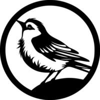 fågel, svart och vit vektor illustration