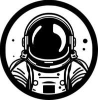 Astronaut - - schwarz und Weiß isoliert Symbol - - Vektor Illustration