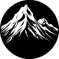 Berge - - schwarz und Weiß isoliert Symbol - - Vektor Illustration