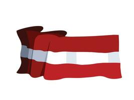 österreichisch Flagge Vektor Illustration isoliert auf Landschaft Weiß farbig Hintergrund. rot Weiß rot farbig Flagge. einfach eben Karikatur Kunst gestylt National Flagge.