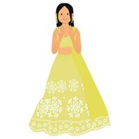 mehndi Mädchen im indisch Hochzeit Zeremonie vektor
