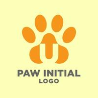 Brief u Hund Pfoten Initiale Vektor Logo Design