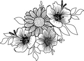 skiss av blommig arrangemang illustration vektor