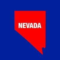 Nevada Zustand Karte Symbol auf Blau Hintergrund. vektor