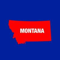montana stat Karta ikon på blå bakgrund. vektor