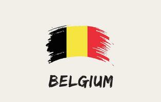belgien borsta målad nationell Land flagga målad textur vit bakgrund nationell dag eller oberoende dag design för firande vektor illustration