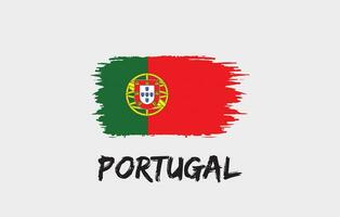 Portugal Bürste gemalt National Land Flagge gemalt Textur Weiß Hintergrund National Tag oder Unabhängigkeit Tag Design zum Feier Vektor Illustration