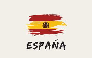 Spanien borsta målad nationell Land flagga målad textur vit bakgrund nationell dag eller oberoende dag design för firande vektor illustration