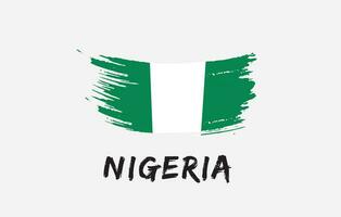 nigeria borsta målad nationell Land flagga målad textur vit bakgrund nationell dag eller oberoende dag design för firande vektor illustration