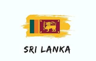 sri Lanka Bürste gemalt National Land Flagge gemalt Textur Weiß Hintergrund National Tag oder Unabhängigkeit Tag Design zum Feier Vektor Illustration