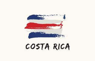 costa rica borsta målad nationell Land flagga målad textur vit bakgrund nationell dag eller oberoende dag design för firande vektor illustration