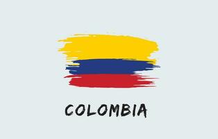 colombia borsta målad nationell Land flagga målad textur vit bakgrund nationell dag eller oberoende dag design för firande vektor illustration