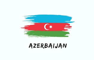 azerbaijan borsta målad nationell Land flagga målad textur vit bakgrund nationell dag eller oberoende dag design för firande vektor illustration
