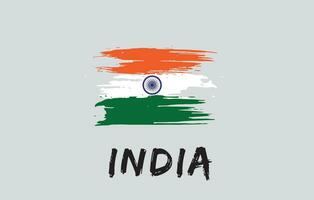 Indien borsta målad nationell Land flagga målad textur vit bakgrund nationell dag eller oberoende dag design för firande vektor illustration