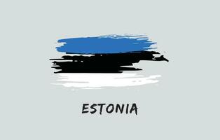 Estland Bürste gemalt National Land Flagge gemalt Textur Weiß Hintergrund National Tag oder Unabhängigkeit Tag Design zum Feier Vektor Illustration