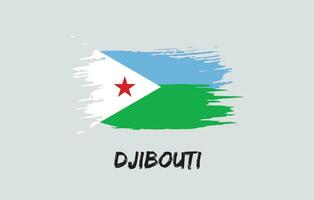 djibouti borsta målad nationell Land flagga målad textur vit bakgrund nationell dag eller oberoende dag design för firande vektor illustration