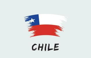 chile borsta målad nationell Land flagga målad textur vit bakgrund nationell dag eller oberoende dag design för firande vektor illustration