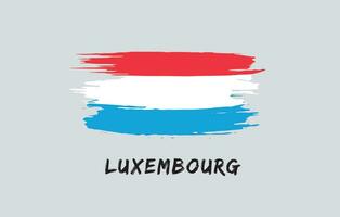luxemburg borsta målad nationell Land flagga målad textur vit bakgrund nationell dag eller oberoende dag design för firande vektor illustration