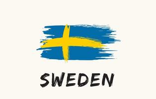 Schweden Bürste gemalt National Land Flagge gemalt Textur Weiß Hintergrund National Tag oder Unabhängigkeit Tag Design zum Feier Vektor Illustration