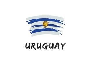 Uruguay Bürste gemalt National Land Flagge gemalt Textur Weiß Hintergrund National Tag oder Unabhängigkeit Tag Design zum Feier Vektor Illustration