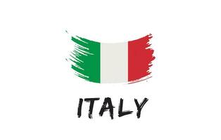 Italien Bürste gemalt National Land Flagge gemalt Textur Weiß Hintergrund National Tag oder Unabhängigkeit Tag Design zum Feier Vektor Illustration