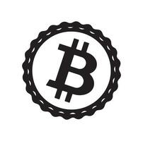 bitcoin ikon tecken betalning symbol. kryptovaluta logotyp. enkel vektor. vektor