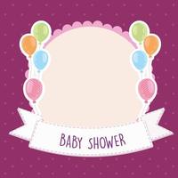 baby shower gratulationskort ballonger banner mall vektor