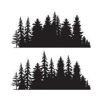 Vintage-Bäume und Waldsilhouetten im monochromen Stil isolierte Vektorillustration vektor