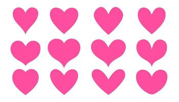 Rosa Herz Satz, Herzen Sammlung isoliert auf Weiß Hintergrund. geeignet zum Valentinsgrüße Tag und Mütter Tag Dekoration. Vektor Illustration