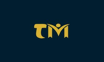 mt tm Initialen Monogramm Brief Text Alphabet Logo Design vektor